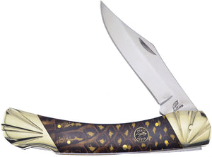 Frost Cutlery Bear Claw Lockback Snakeskin Resin Folding Stainless Knife C549CSS