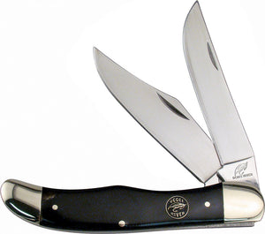 Frost Cutlery Hunter Buffalo Horn Folding Stainless Clip/Skinner Knife C550BH
