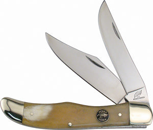 Frost Cutlery Hunter Ox Horn Folding Stainless Clip/Skinner Pocket Knfie C550OXH