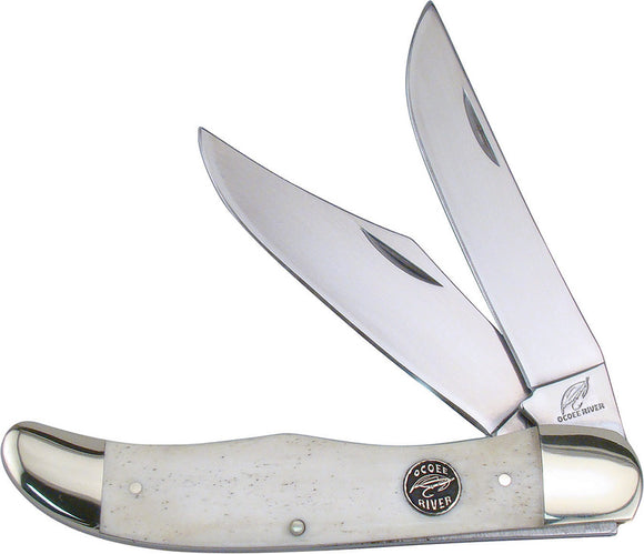 Frost Cutlery Ocoee River Hunter White Bone Folding Stainless Knife C550WSB