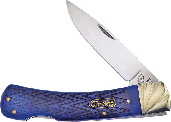 Frost Cutlery Lockback Blue Jigged Bone Folding Stainless Drop Pt Knife C557BLJB