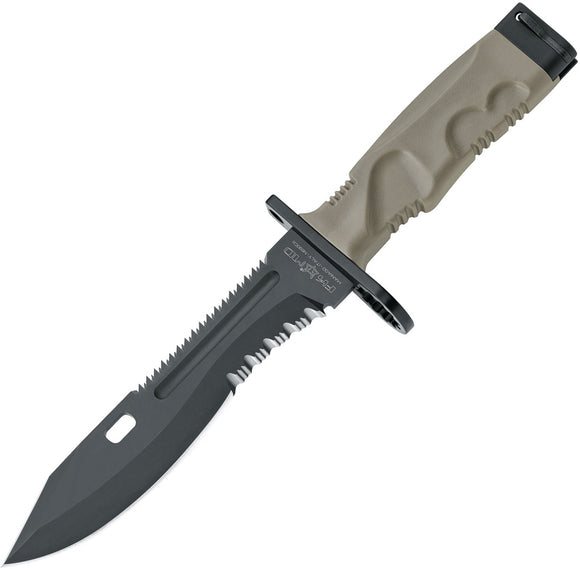 Fox Leonida Combat Desert Tan Bohler N690 Fixed Blade Knife w/ Sheath 0193000
