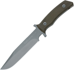 Fox E.T.K. Exagon Fixed Blade Knife Green Micarta 440C Stainless Drop Pt 1663TK