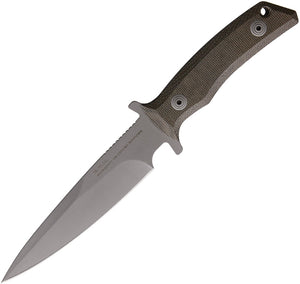 Fox Exagon Tactical Green Canvas Micarta 440C Stainless Fixed Blade Knife 1665TK