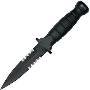 Fox Attack 10" Small 440C Partially Serrated Dagger + Sheath 1684t