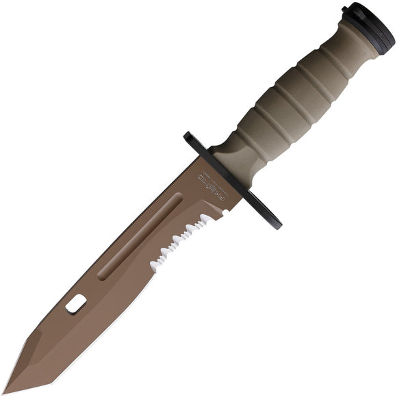 Fox Oplita Combat Coyote Tan Bohler N690 Stainless Tanto Fixed Blade Knife 3003