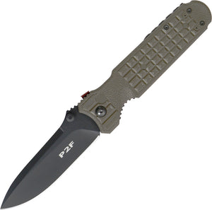 Fox Predator OD Green Grenade Block Linerlock Black Folding Knife 446OD