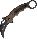 Fox Karambit Linerlock Brown Titanium Folding Bohler N690 Pocket Knife 478BR