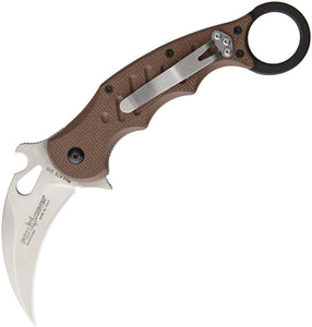 Fox Karambit Dark Earth Stone G-10 Linerlock N690 Stonewashed Folding Knife 479esw