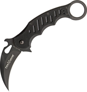 Fox Karambit Linerlock Black G10 Handle Finger Ring N690Co Folding Knife 479
