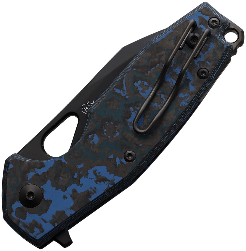 Fox Yaru Linerlock Blue Fat Carbon Fiber Folding CPM-S90V Pocket