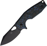 Fox Yaru Linerlock Blue Fat Carbon Fiber Folding CPM-S90V Pocket Knife 527LIAS