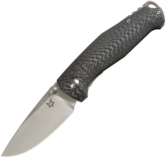 Fox TUR Linerlock Vox Carbon Fiber Handle Elmax Steel Drop Pt Folding Knife 528