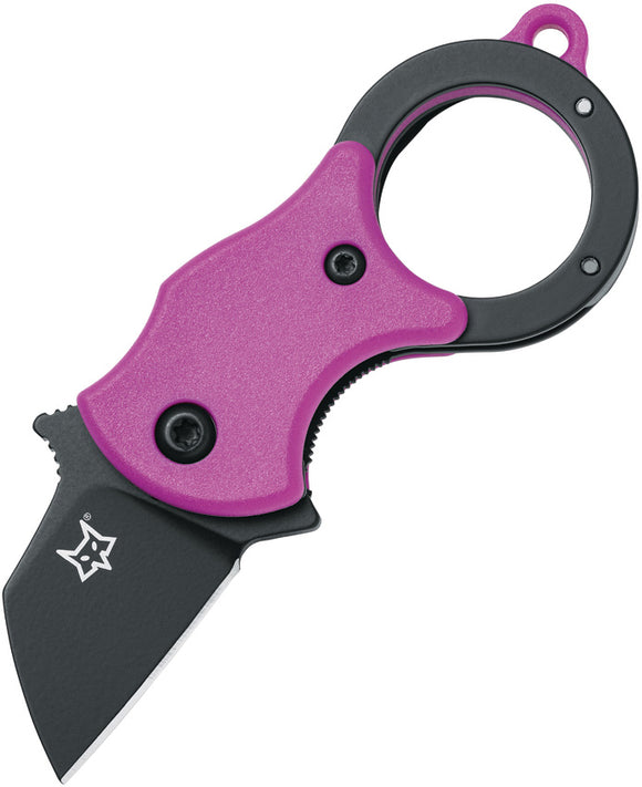 Fox Mini-Ta Pocket Knife Linerlock Pink FRN Folding Black 4116 Stainless 536PB