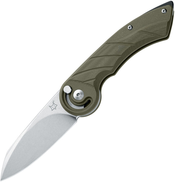 Fox Radius Lock Pocket Knife Green G10 Folding M390 Clip Point Blade 550G10OD