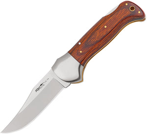 Fox Forest Lockback Pakkawood Handle 440C Stainless Folding Knife + Sheath 576PW