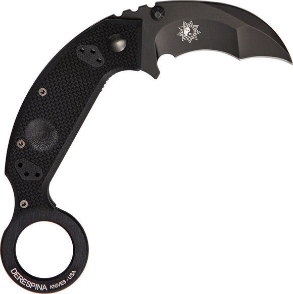 Fox Derespina Black G10 Handle N690Co Stainless Karambit Folding Knife 590
