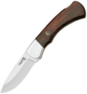 Fox Silver Collection Lockback Palissander Wood 440C Stainless Folding Knife 594