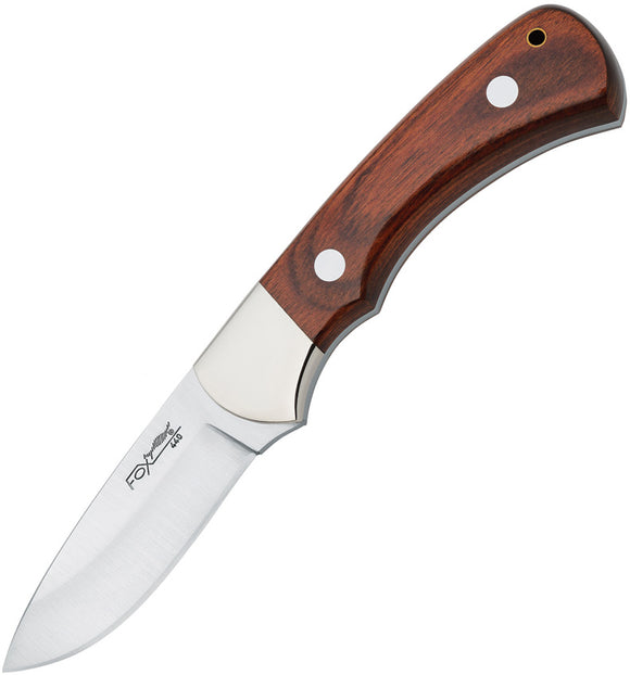 Fox European Hunter Fixed Blade Knife Brown Pakkawood 440C Stainless Blade 596PW
