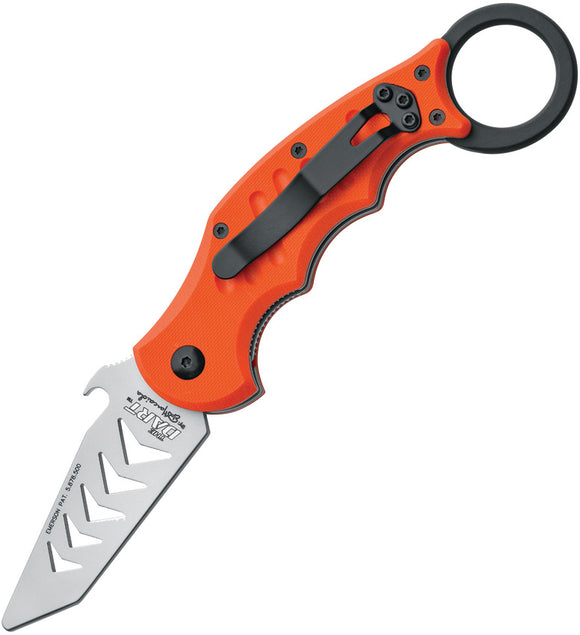 Fox Dart Karambit Trainer Orange G10 Folding Stainless Pocket Knife 597TK