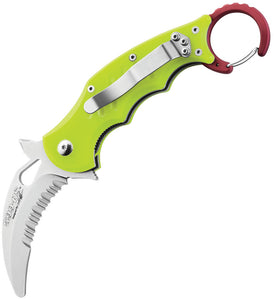 Fox Rescue Pocket Knife Yellow G10 Linerlock Folding N690 Karambit 599RSY