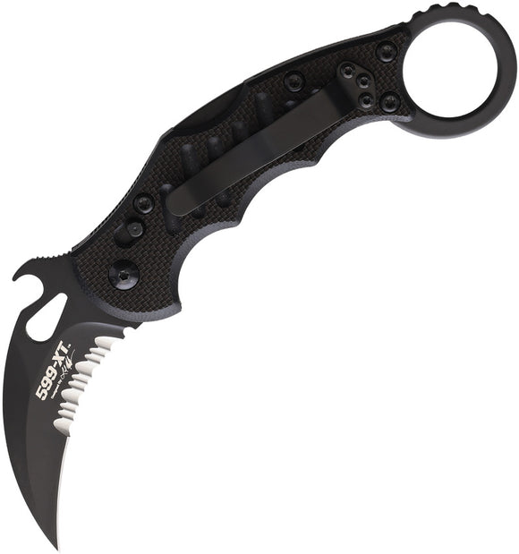 Fox Karambit Linerlock Black Smooth G10 Folding Bohler N690 Pocket Knife 599XTS