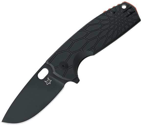 Fox Core Linerlock Black Smooth FRN Folding Bohler N690 Pocket Knife 604B