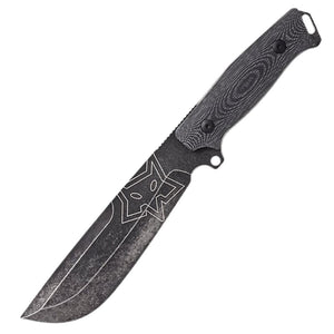 Fox Native Black Micarta D2 Steel Drop Point Fixed Blade Knife w/ Sheath 611