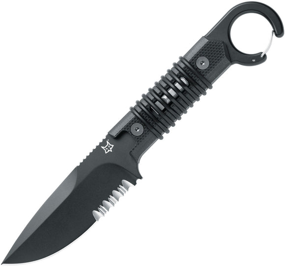 Fox Ferox Fixed Blade Knife Black G10 Bohler N690 Partially Serrated Blade 630B