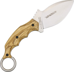 Fox 8.75" Parong Karambit Olive Wood Handle N690Co Stainless Fixed Knife 637OL