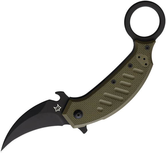 Fox Karambit Linerlock OD Green G10 Folding Bohler N690 Steel Pocket Knife 826OD