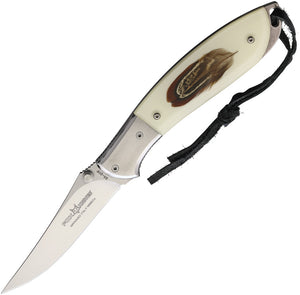 Fox Pheasant Pocket Knife Linerlock White Folding Bohler N690 Stainless BR011F