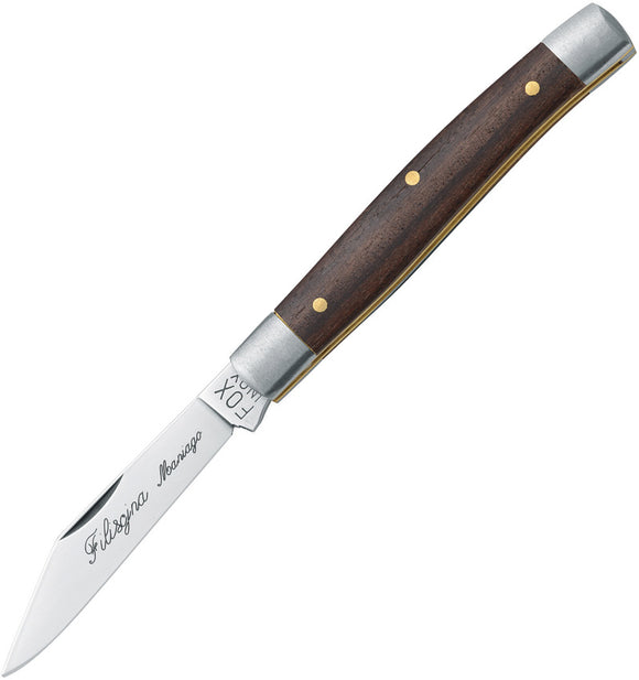 Fox Mini Pocket Knife Slip Joint Brown Wood Folding 420C Stainless Blade CL6271