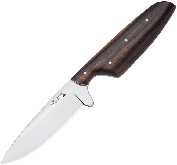 Fox Nikok Fixed Blade Knife Brown Wood 440C Stainless Blade w/ Sheath CT638