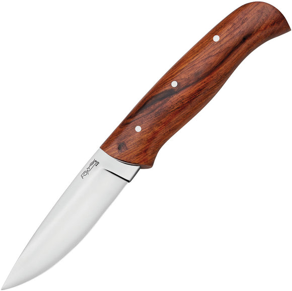 Fox Modox Fixed Blade Knife Brown Wood 440 Stainless Blade w/ Sheath CT639