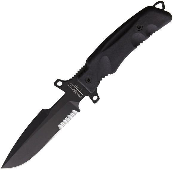 Fox Predator I Fixed Blade Knife Black Bohler N690 Drop Pt Blade w/ Sheath P3B