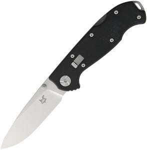 Fox Ron Lake Folder Black G10 Handle Lockback N690Co Folding Knife + Sheath RL01