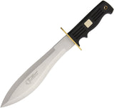 Frost Cutlery Quicksilver Bowie Stainless Fixed Blade Black Handle Knife QS577