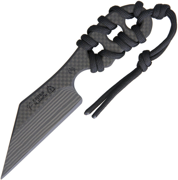 Fred Perrin Janich one piece Carbon Fiber Fixed Blade Neck Knife + Kydex 1804
