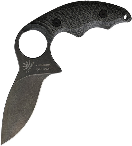 Jason Perry Blade Works Hunter Fixed Blade Knife Black Micarta 1095HC –  Atlantic Knife Company