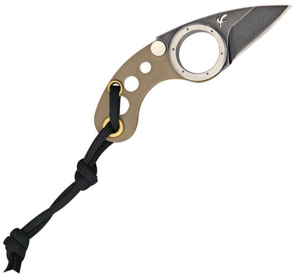 Fred Perrin Le Griffe Tan 440C Folding Neck Knife + Kydex gplb