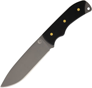 Fremont Popojia Black G10 1095HC Drop Point Fixed Blade Knife w/ Sheath 00419