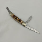 Frost Cutlery Range Rider Brown Bone Folding Stainless Pocket Knife SHP114BRJB