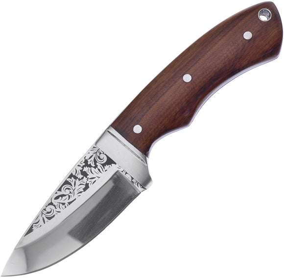 Frost Cutlery Fixed Blade Walnut Brown Handle Stainless Steel Knife 130WW