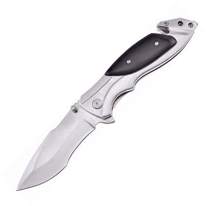 Frost Cutlery Linerlock A/O Black & Silver Belt Cutter Folding Knife HP131BPW