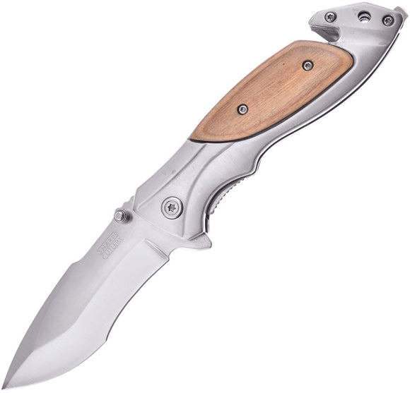 Frost Cutlery Linerlock A/O Olive & Silver Belt Cutter Folding Knife HP131OW