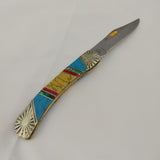 Frost Cutlery Lockback Red & Turquoise Folding Stainless Pocket Knife SHS549BARY