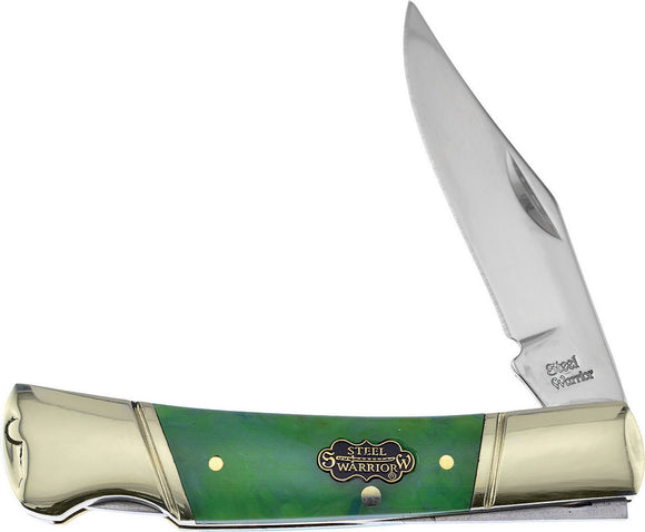 Frost Cutlery Barracuda Lockback Green Resin Folding Knife W100CW