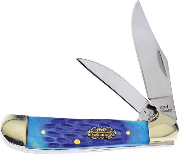 Frost Cutlery Locking Copperhead Blue Bone Folding Steel Pocket Knife SW104CBJ