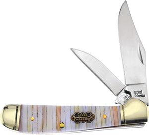 Frost Cutlery Locking Copperhead Pearl Tusk Steel Warrior Folding Knife 104PT